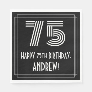 75e verjaardag: Art Deco geïnspireerd look "75" +  Servet