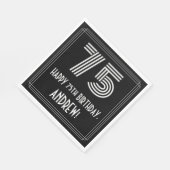 75e verjaardag: Art Deco geïnspireerd look "75" +  Servet (Hoek)