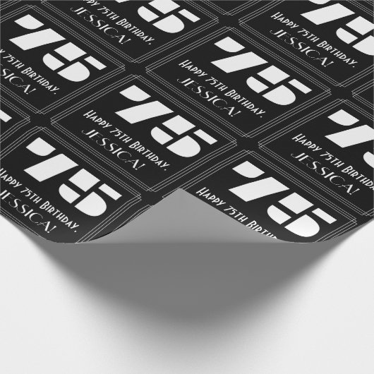 75e verjaardag: Art Deco Geïnspireerde look "75" e Cadeaupapier (Hoek)