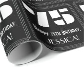 75e verjaardag: Art Deco Geïnspireerde look "75" e Cadeaupapier (Rol Hoek)