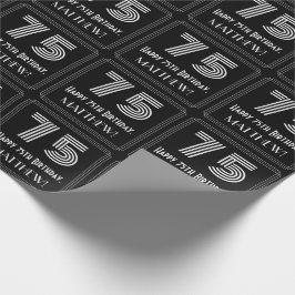 75e verjaardag: Art Deco geïnspireerde look "75" w Cadeaupapier