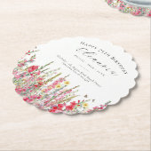 75e Verjaardag Augustus Geboorte Bloem Custom Kartonnen Onderzetters (Gekanteld)