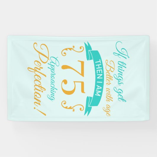 75e verjaardag beter met leeftijd spandoek (Horizontaal)