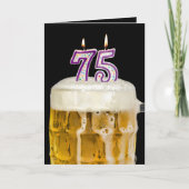 75e verjaardag Bier op zwart Kaart (Voorkant)