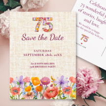 75e verjaardag bloemen - 75 elegante save the date