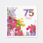 75e verjaardag Bloementuin Elegant Feest Servet (Voorkant)