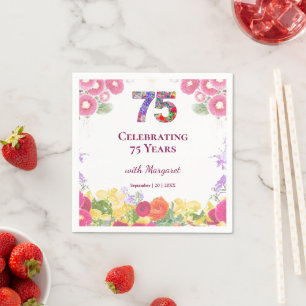 75e verjaardag Bloemrijke Elegante Feesttafel Deco Servet