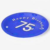 75e verjaardag Blue Pickleball Papieren Bordje (Gekanteld)