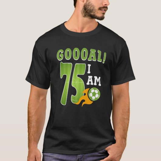 75e verjaardag Boy Voetbal Ik ben 75 Jaar Oud Grap T-shirt (Voorkant)