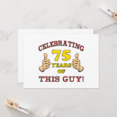 75e verjaardag cadeau voor hem kaart (Voorkant / Achterkant in situ)