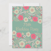 75e verjaardag Chic Funky Modern Floral Kaart (Voorkant)