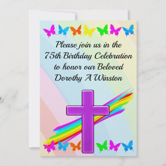 75E VERJAARDAG CHRISTELIJKE UITNODIGING (Voorkant)