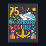 75e verjaardag Cruise B-Day Party Briefkaart<br><div class="desc">75th Birthday Cruise B-Day Party Grappig design Gift Classic Standaard Briefkaart Classic Collectie.</div>
