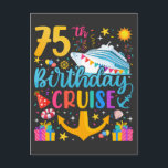 75e verjaardag Cruise B-Day Party Briefkaart<br><div class="desc">75th Birthday Cruise B-Day Party Grappig design Gift Classic Standaard Briefkaart Classic Collectie.</div>