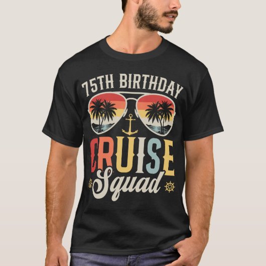 75E Verjaardag Cruise Squad Familie Matching Manne T-shirt (Voorkant)