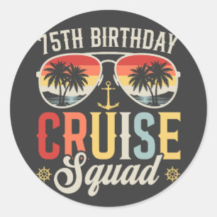 75E Verjaardag Cruise Squad Familie Matching Ronde Sticker