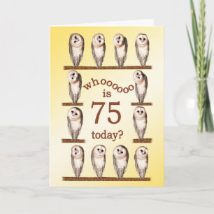 75e verjaardag, Curious uilen kaart. Kaart