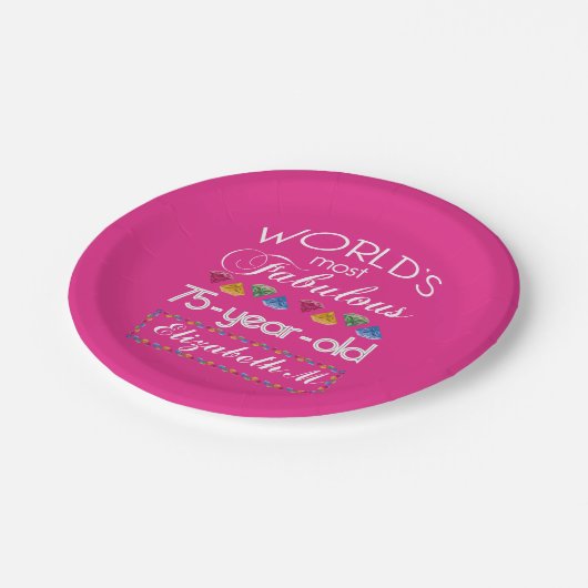 75e verjaardag De meest verbluffende kleurrijke Pa Papieren Bordje (Gekanteld)