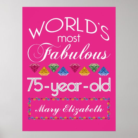 75e verjaardag De meest verbluffende kleurrijke Pa Poster (Voorkant)