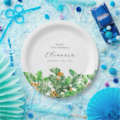 75e Verjaardag December Geboortebloem Holly Custom Papieren Bordje (Feest)