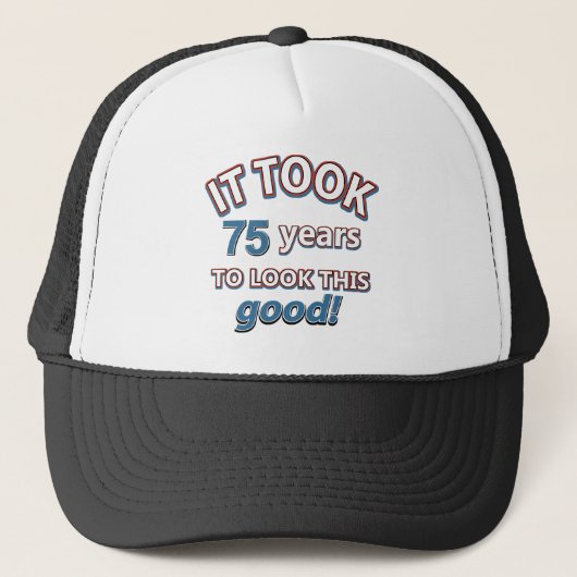 75e verjaardag design trucker pet (Voorkant)