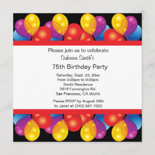 75e verjaardag   DIY-tekst Kaart