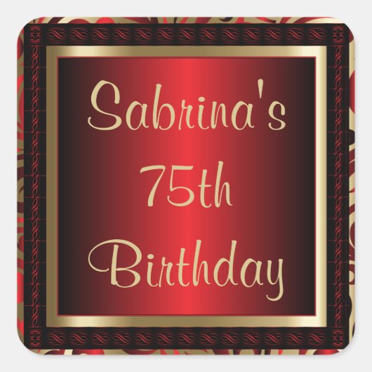75e verjaardag | DIY-tekst Vierkante Sticker (Voorkant)