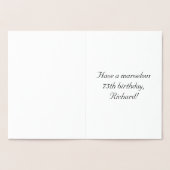 75e verjaardag: Elegant,  Manuscript; de Naam van  Folie Kaarten (Binnen)