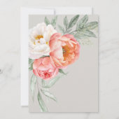 75e verjaardag Elegante Bloemen Waterverf pioenen Kaart (Achterkant)