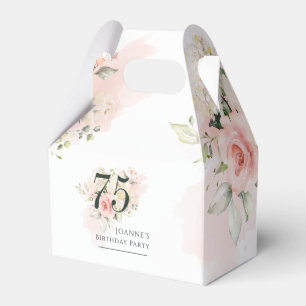 75e verjaardag elke leeftijd Floral roze bloemen g Bedankdoosjes