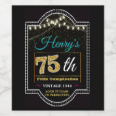 75e verjaardag Etiket op Eigen Wijn, kaas tot 75 j (Enkel label)