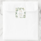 75e verjaardag Eucalyptus Dank u Vierkante Sticker (Tas)