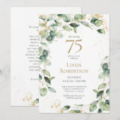 75e verjaardag Eucalyptus Kaart Verzoek (Voorkant / Achterkant)