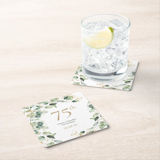 75e verjaardag Eucalyptus Kartonnen Onderzetters (Insitu)