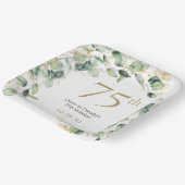 75e verjaardag Eucalyptus Papieren Bordje (Gebogen)