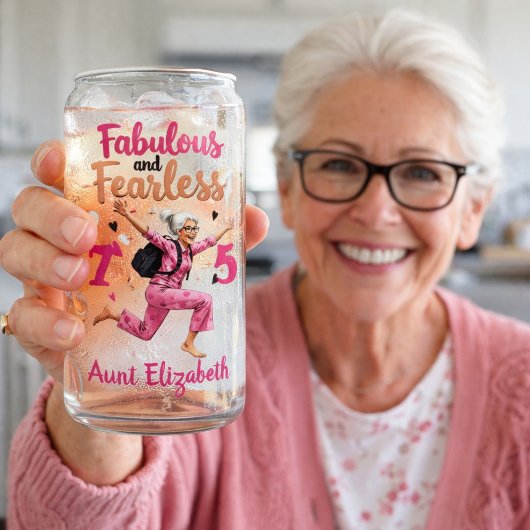 75e verjaardag Fabulous tante  Blikvorm Glas