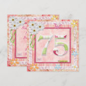 75e verjaardag feest scrapbooking stijl kaart (Voorkant / Achterkant)