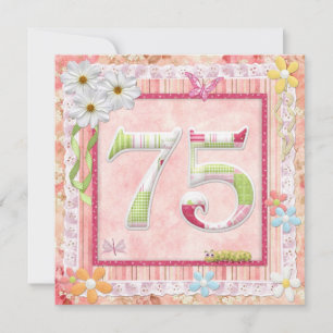 75e verjaardag feest scrapbooking stijl kaart