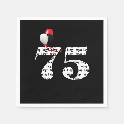 75e verjaardag feestballonnen servet (Voorkant)