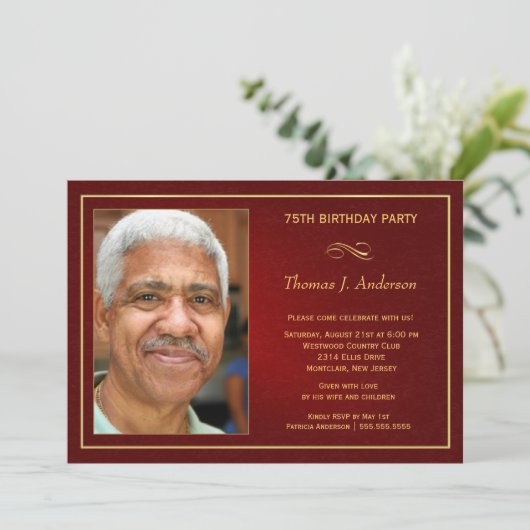 75e verjaardag feestdagen - Voeg uw foto toe Kaart (Staand voorkant)