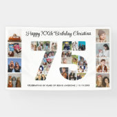 75e verjaardag feestnummer 75 fotocollage spandoek (Horizontaal)