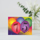 75e verjaardag feestuitnodiging briefkaart (Staand voorkant)