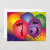 75e verjaardag feestuitnodiging briefkaart (Voorkant / Achterkant)