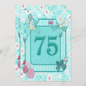 75e verjaardag feestuitnodiging kaart (Voorkant / Achterkant)