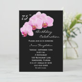 75e verjaardag feestuitnodiging orchideeën kaart (Staand voorkant)