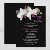 75e verjaardag feestuitnodiging orchideeën kaart (Voorkant / Achterkant)