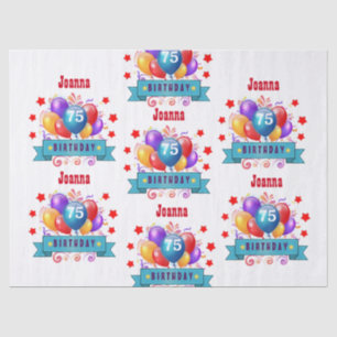 75e verjaardag Festive Colorful Balloons C01GZ Tissuepapier