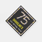 75e verjaardag: Floral Flowers Number, Custom Name Servet (Hoek)