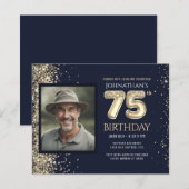 75e verjaardag foto gouden ballon papier blad (Voorkant / Achterkant)