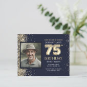 75e verjaardag foto gouden ballon papier blad (Staand voorkant)